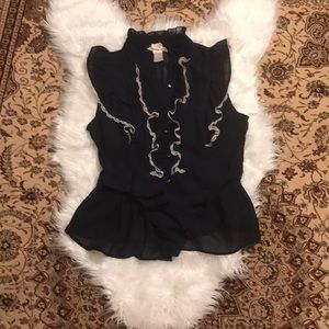 Blue and Ehite sleeveless Top by MINE